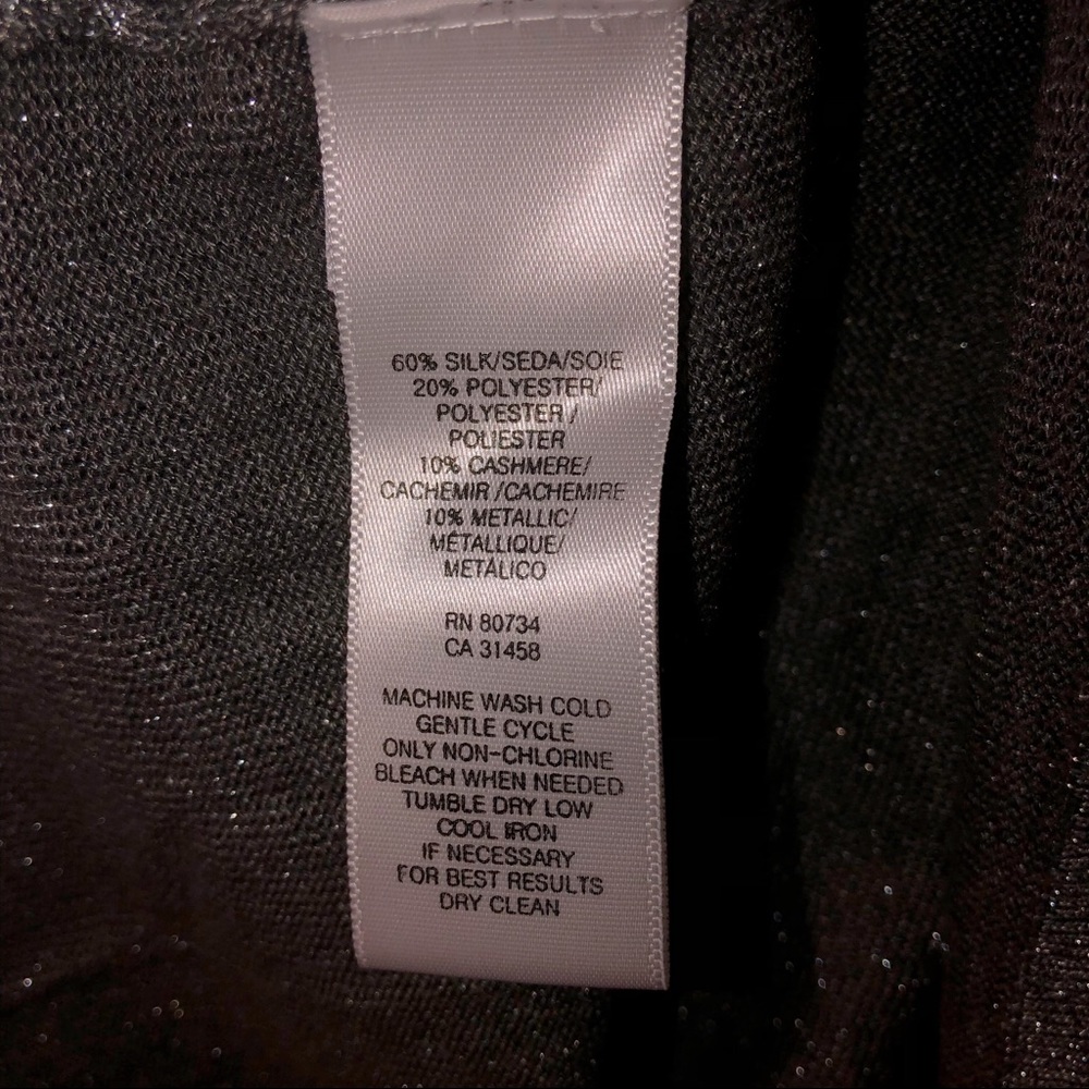 BCBGMaxAzria Silver Sparkly Ruffle Flutter Top BCBG - Picture 4 of 5